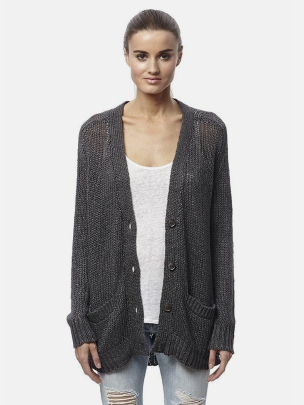 360 Sweater Charcoal Cardigan